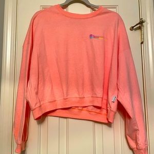 🍈Cantaloupe crop sweatshirt great for spring generous small never worn